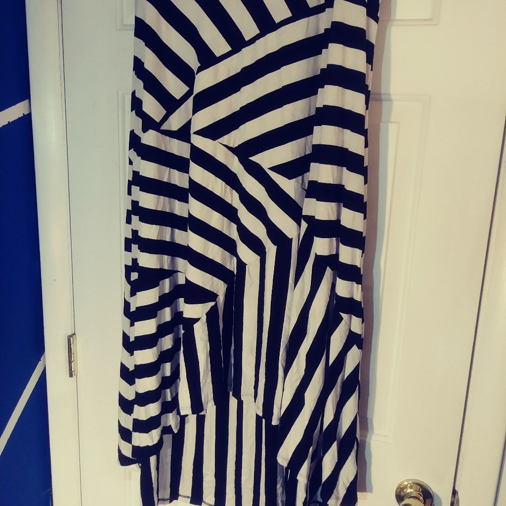 Black and white High low skirt